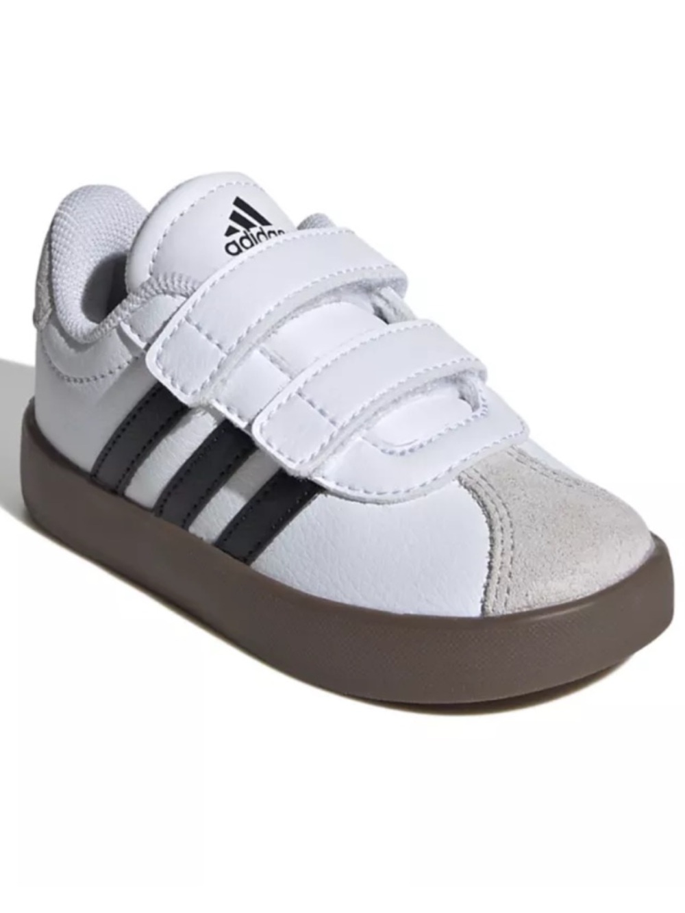 adidas White/Core Black/Gray One VL Court 3.0 Velcro Sneakers
